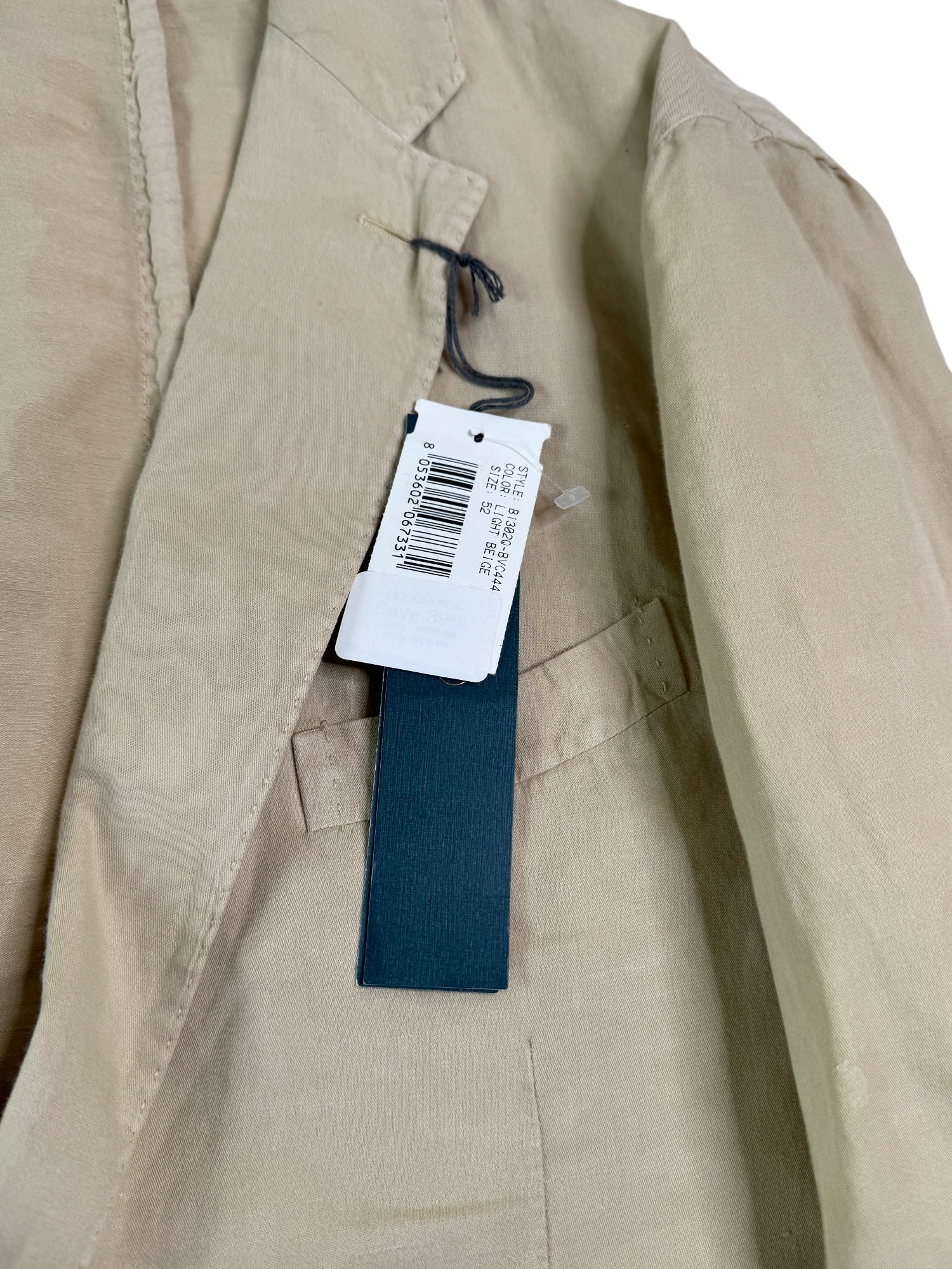 Boglioli Slim Fit Tan Garment Dyed Suit Jacket EU 52R US 42R Tan Khaki