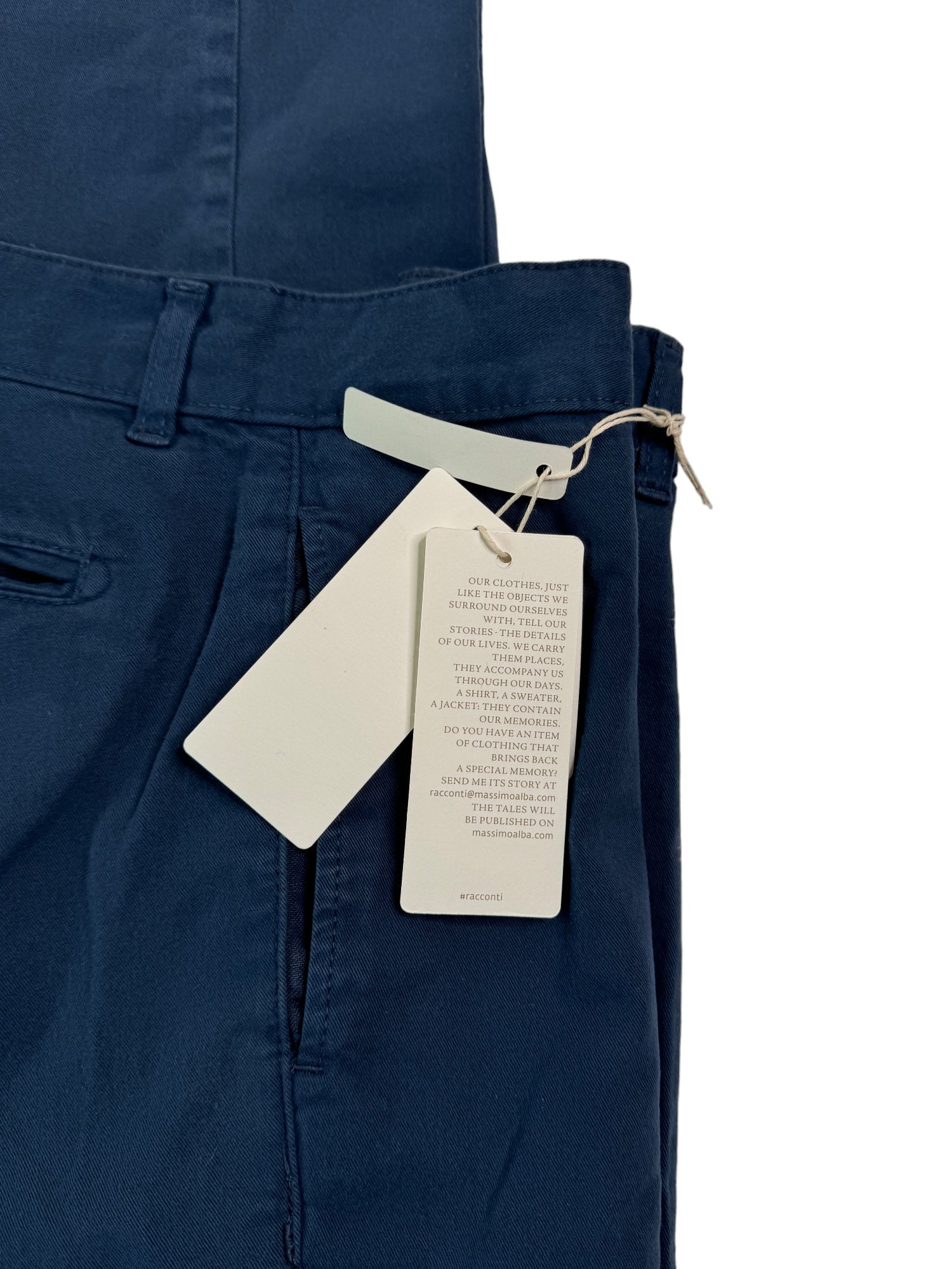 Massimo Alba Cotton & Cashmere Regular Fit Dress Pants EU 48 US 32 Navy Blue