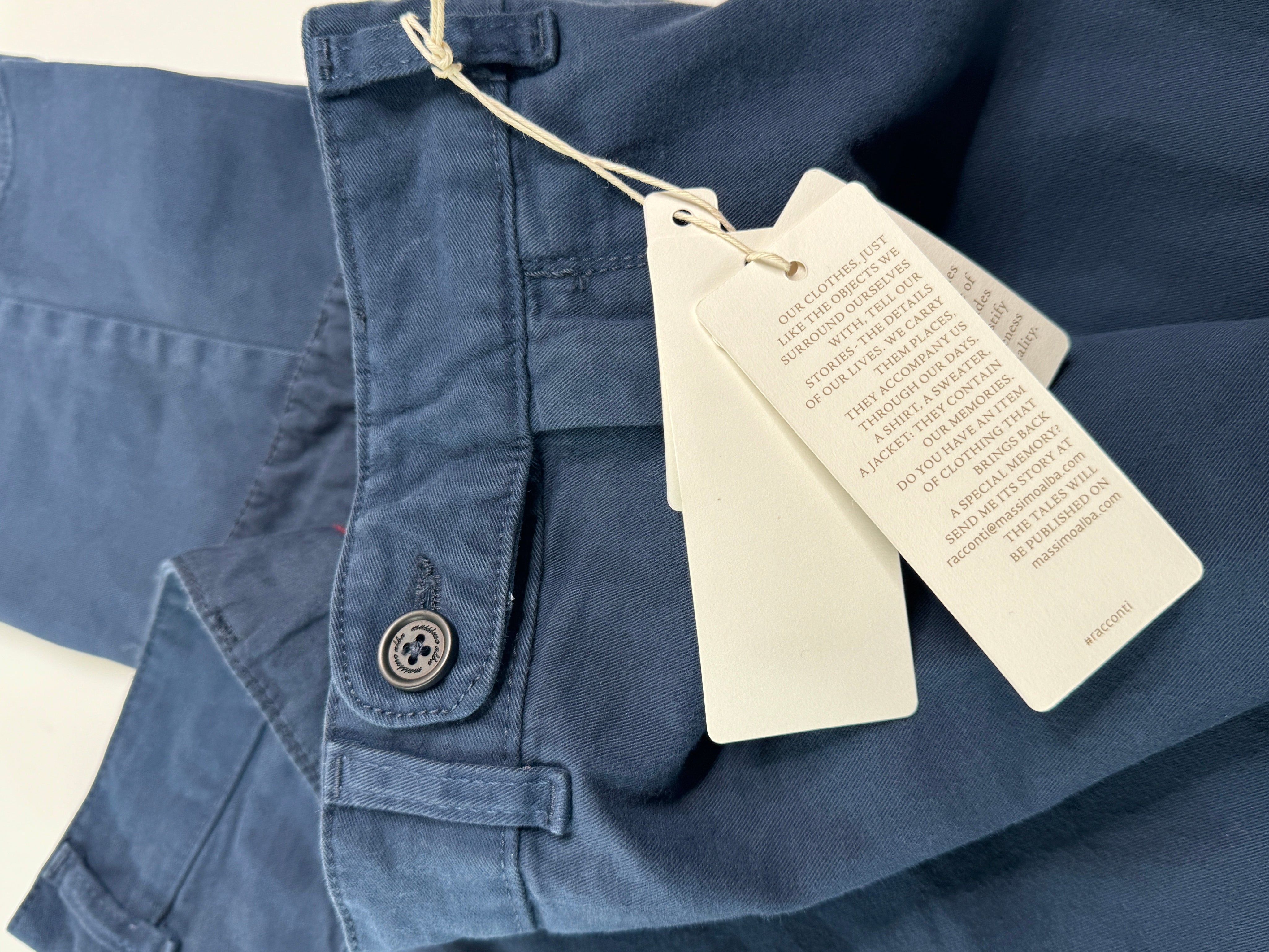 Massimo Alba Cotton & Cashmere Regular Fit Dress Pants EU 50 US 34 Navy Blue