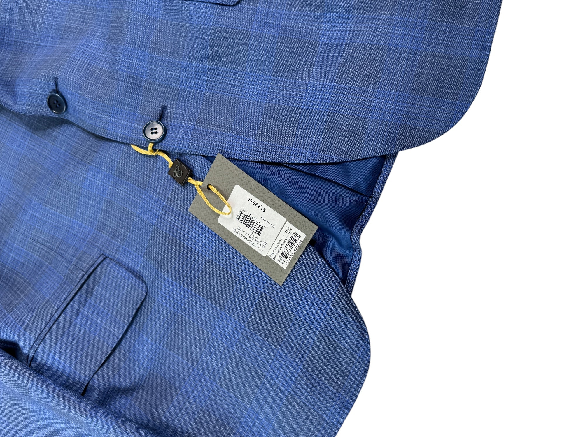 Canali Mens Siena Blue Tonal Plaid Sport Coat Blazer EU 48C US 38S