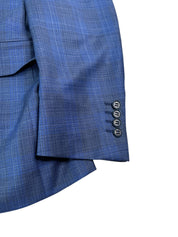 Canali Mens Siena Blue Tonal Plaid Sport Coat Blazer EU 48C US 38S