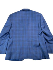 Canali Mens Siena Blue Tonal Plaid Sport Coat Blazer EU 48C US 38S