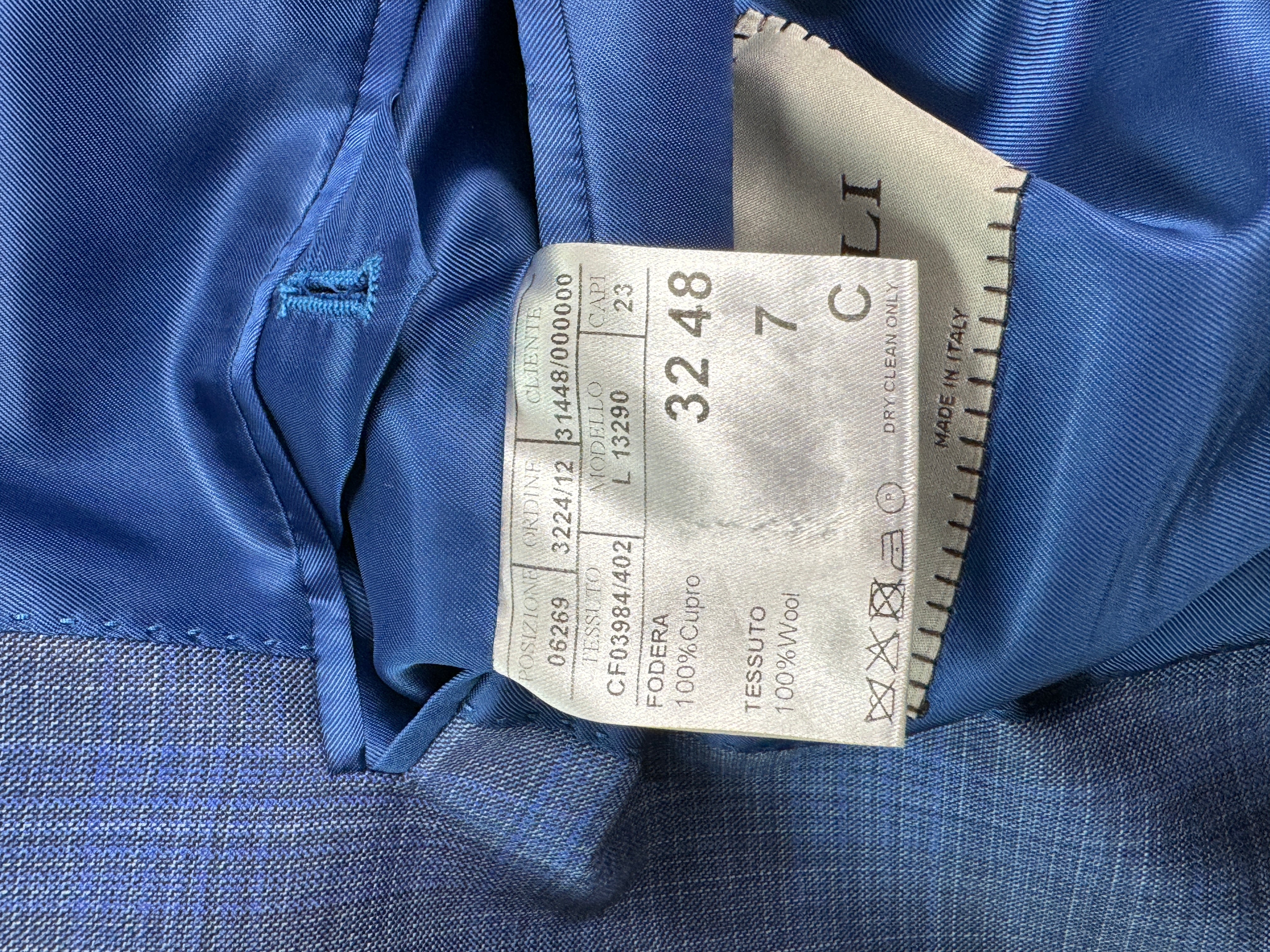 Canali Mens Siena Blue Tonal Plaid Sport Coat Blazer EU 48C US 38S