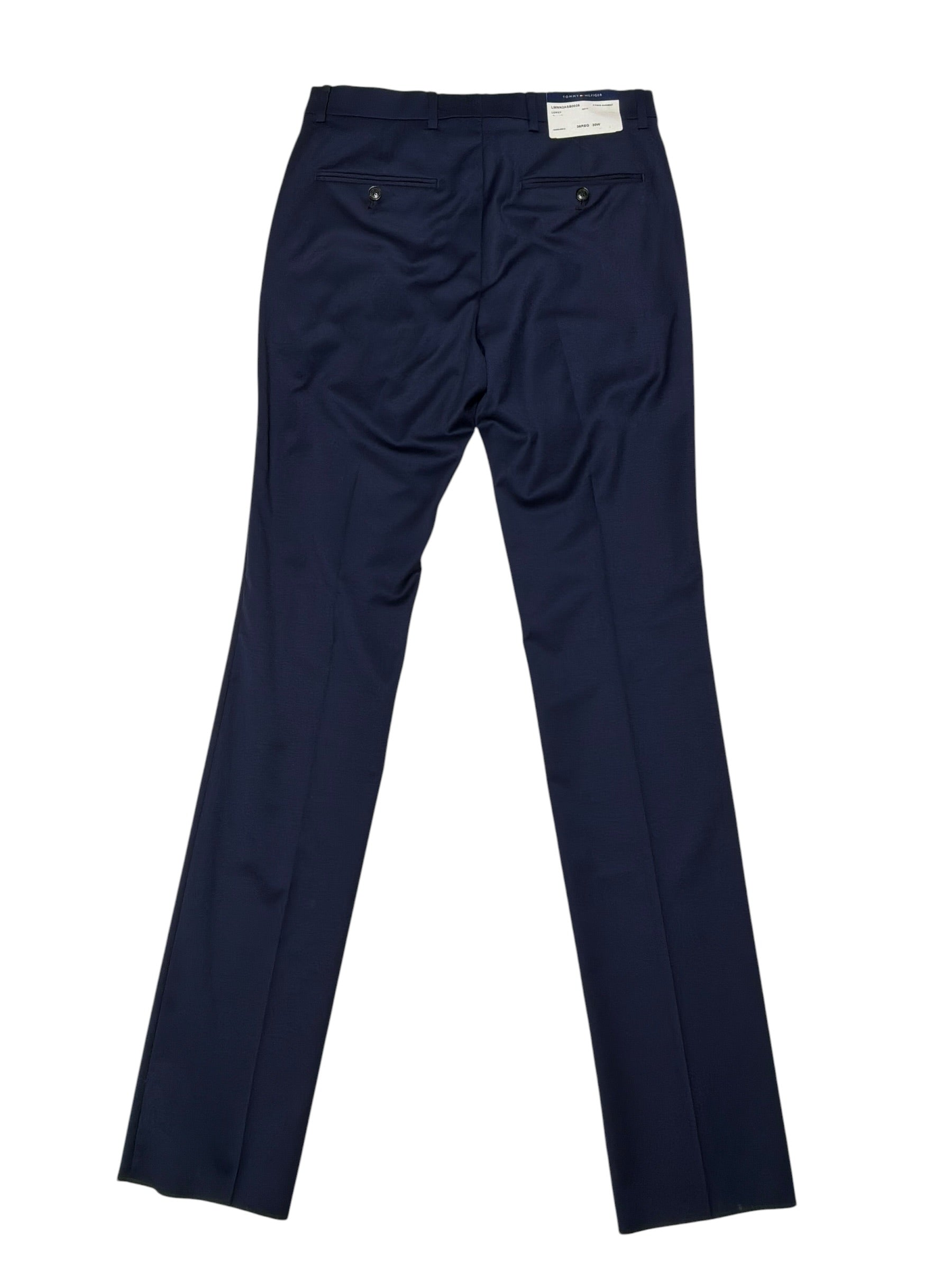 Tommy Hilfiger Mens Modern fit Dress Pants Size 40 Navy Blue Solid Wool