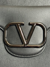 Valentino Garavani Leather Camera Case Protective Carry Bag for DSLR Black Leather