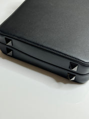 Valentino Garavani Leather Camera Case Protective Carry Bag for DSLR Black Leather