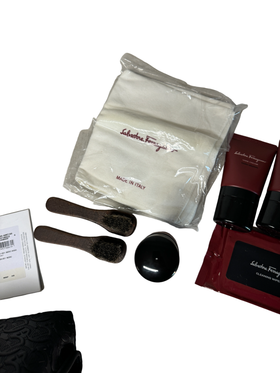 Salvatore Ferragamo Small Gancini Shoe Kit Leather Black Made in Italy
