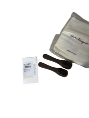 Salvatore Ferragamo Small Gancini Shoe Kit Leather Black Made in Italy
