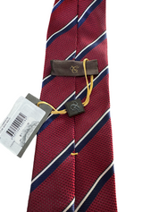 Canali Wide Stripe Silk Classic Tie Necktie Red Blue Wide Stripe One Size