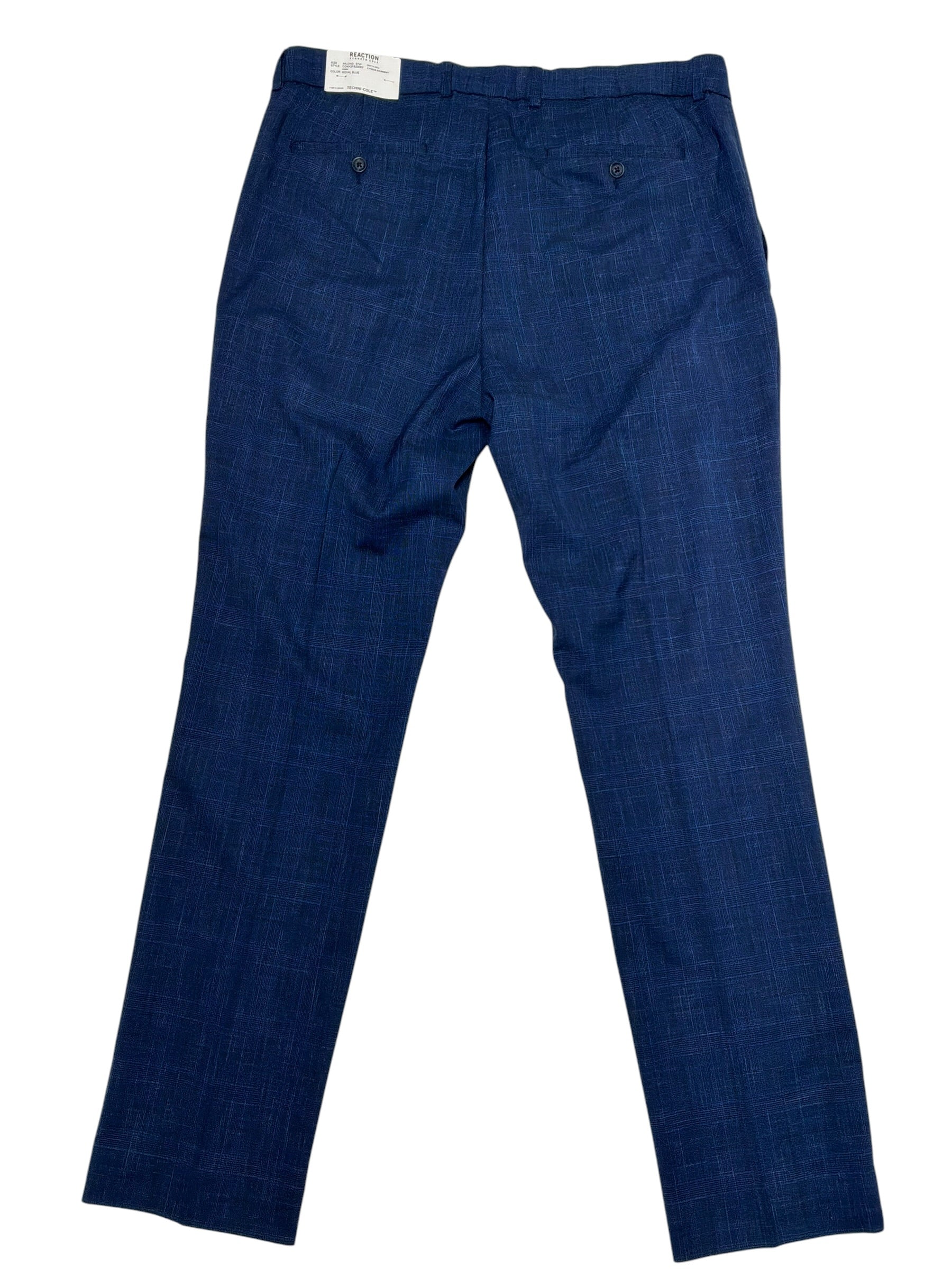 Kenneth Cole Mens Slim fit Dress Pants 37 / 32 Blue Plaid