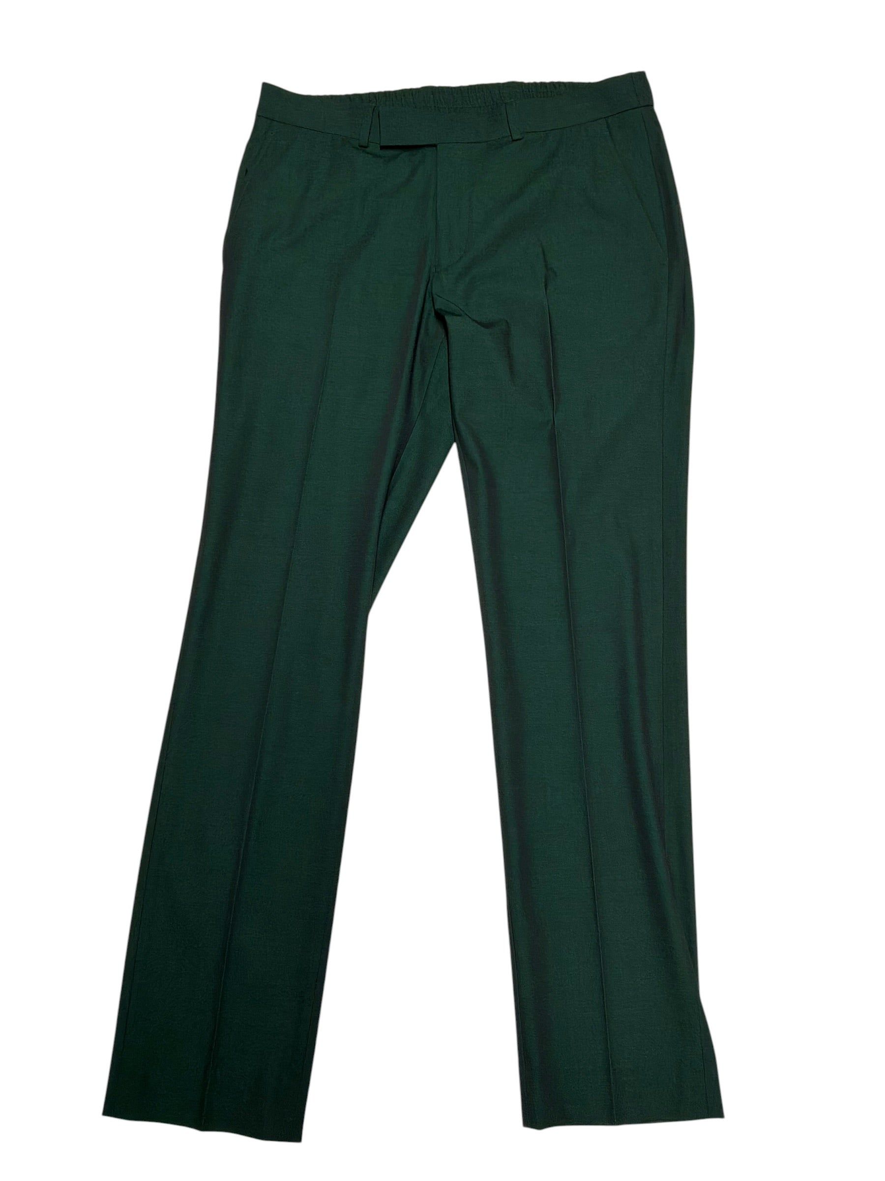 Kenneth Cole Mens Slim fit Dress Pants 37 / 32 Emerald Green