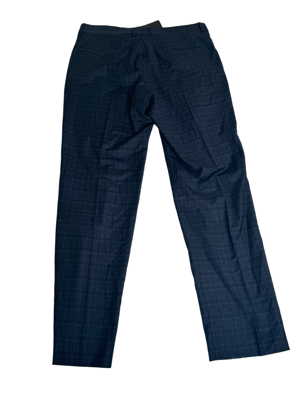 AX Armani Exchange Mens Blue Textured Plaid Wool Dress Pants 34x32