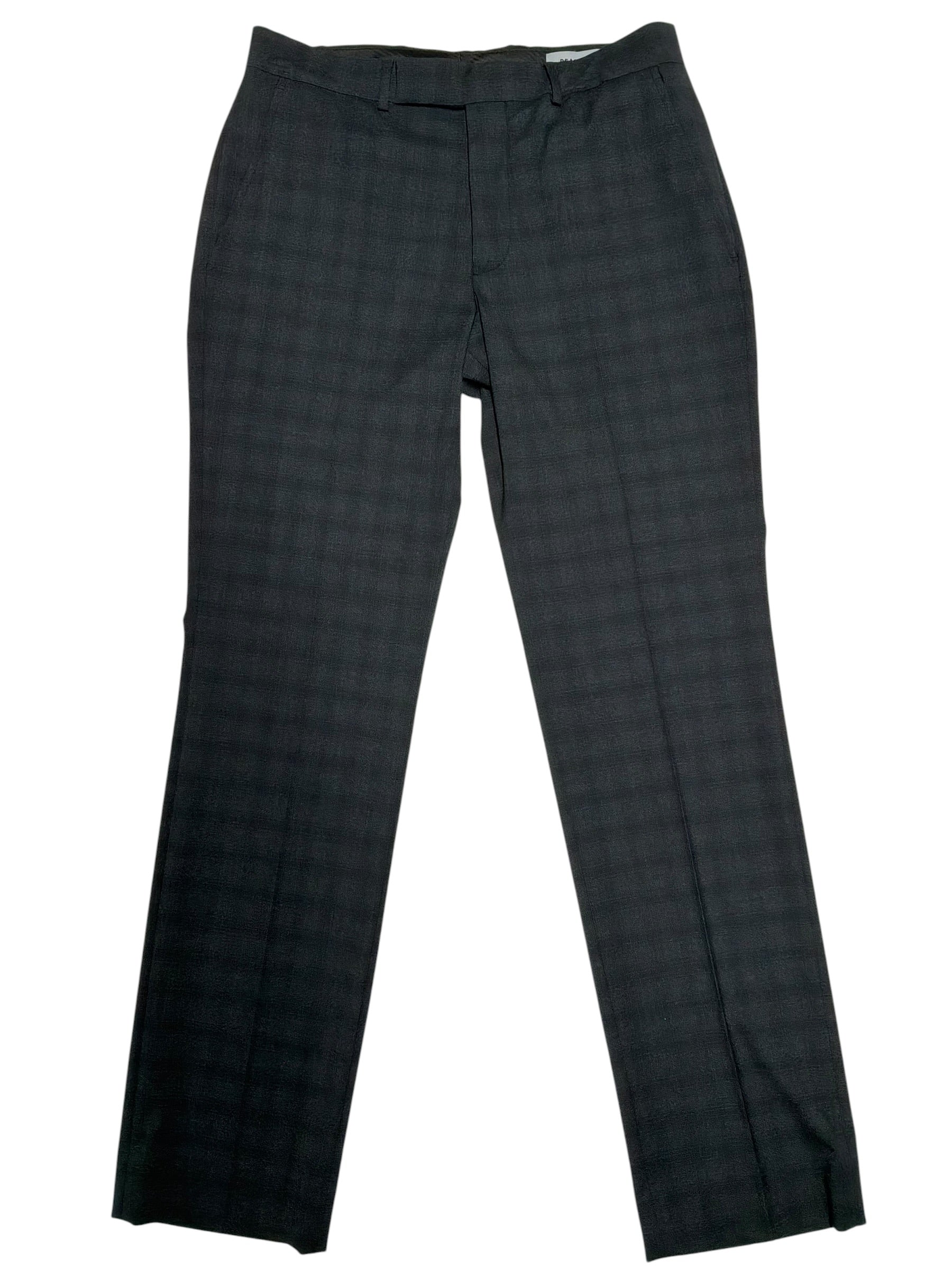Kenneth Cole Mens Slim fit Dress Pants 31 / 32 Black Plaid