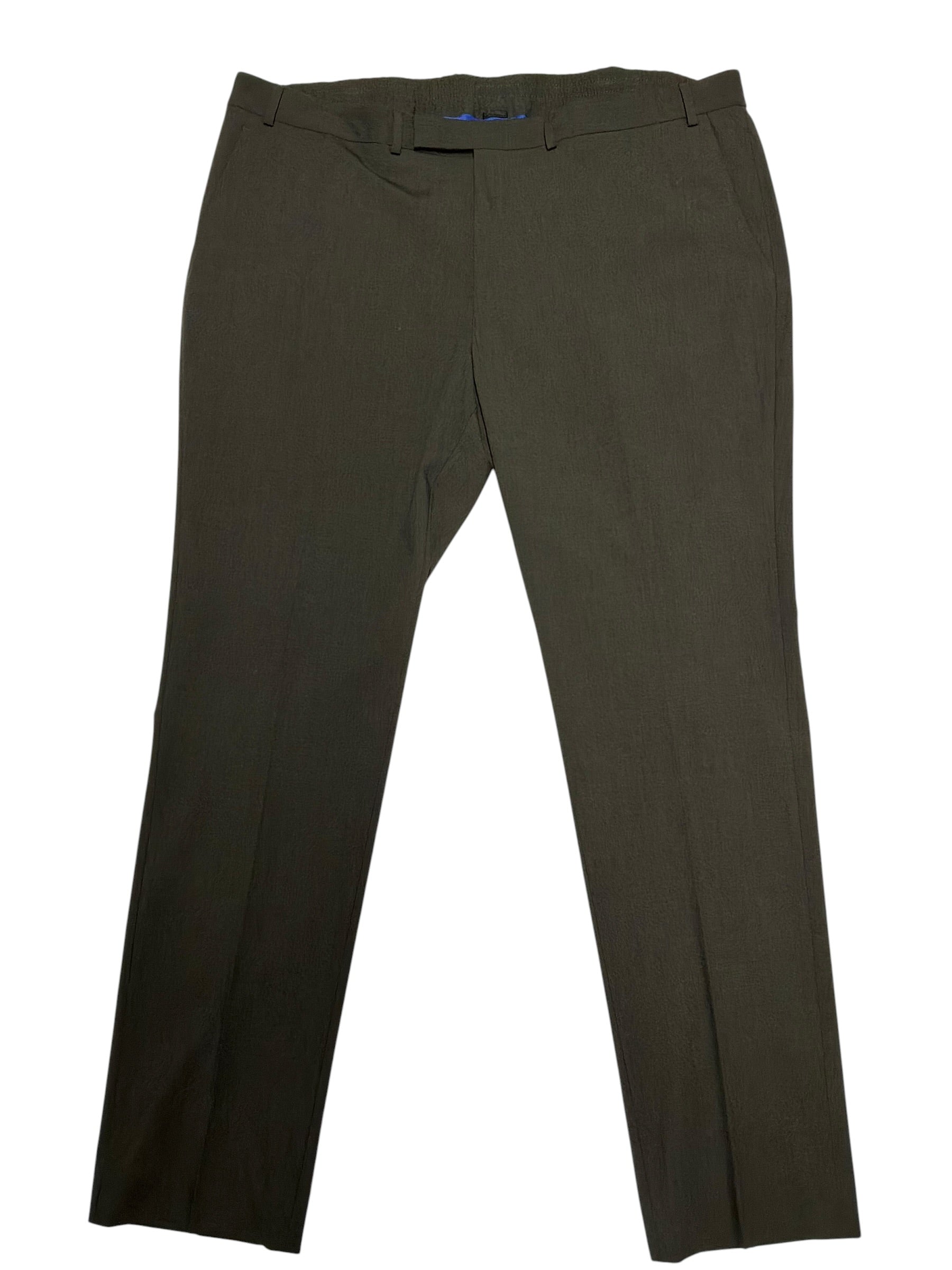 Kenneth Cole Mens Slim fit Dress Pants 42 / 32 Dark Grey Solid