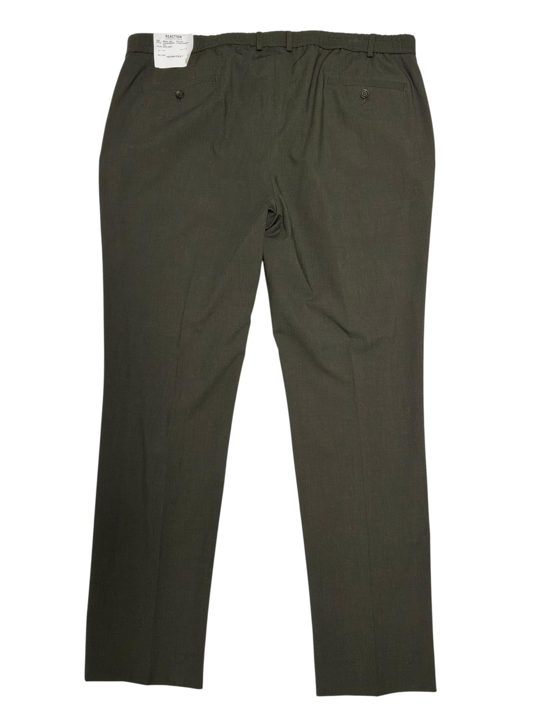 Kenneth Cole Mens Slim fit Dress Pants 42 / 32 Dark Grey Solid