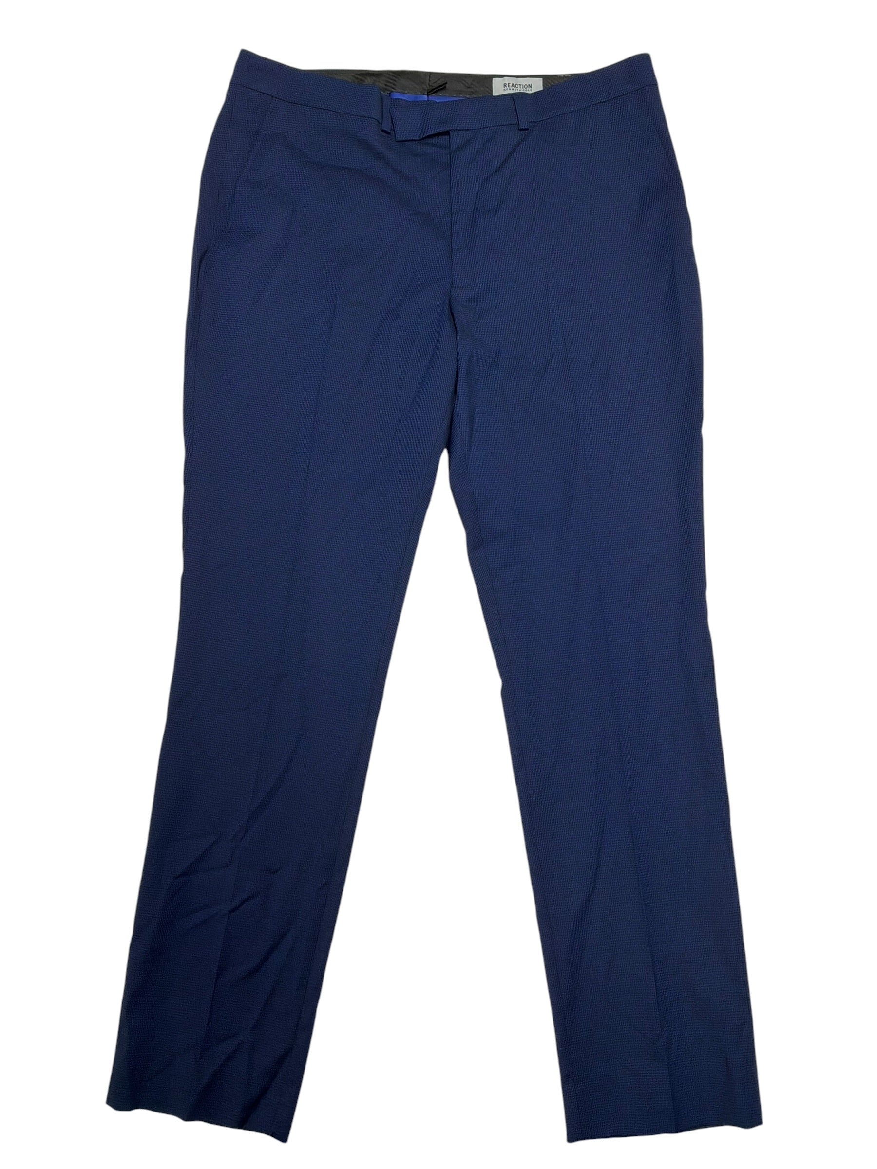 Kenneth Cole Mens Slim fit Dress Pants 37 / 32 Blue Mini Check