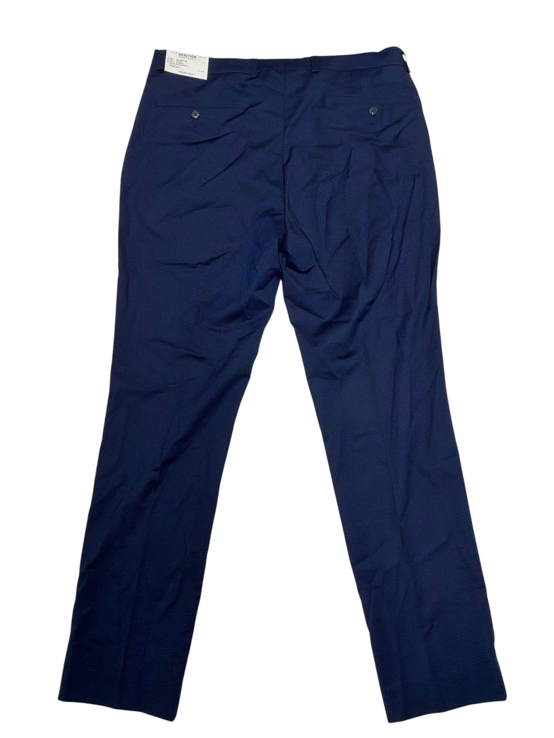 Kenneth Cole Mens Slim fit Dress Pants 37 / 32 Blue Mini Check