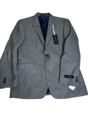 Tommy Hilfiger Mens Ethan Two Button Blazer Sport Coat 38R Grey Check