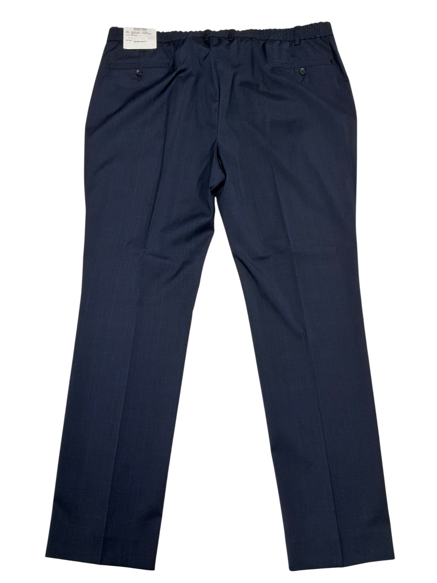 Kenneth Cole Mens Slim fit Dress Pants 42 / 32 Navy Blue Plaid