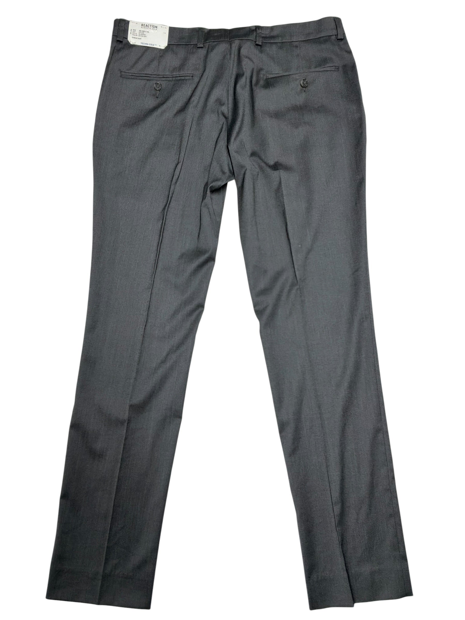Kenneth Cole Mens Slim fit Dress Pants Pants 35 / 32 Silver Grey Solid