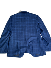 Michael Kors Mens Modern Fit Sport Coat Blazer 38R Blue Plaid Windowpane