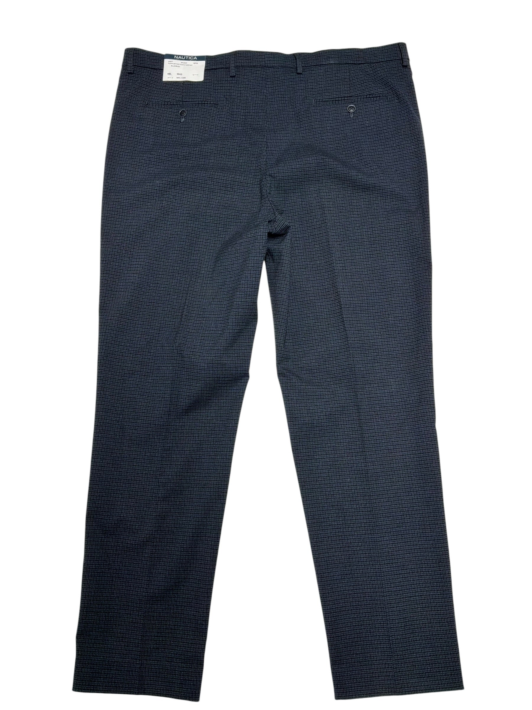 Nautica Mens Modern fit Dress Pants 43 / 34 Blue Plaid