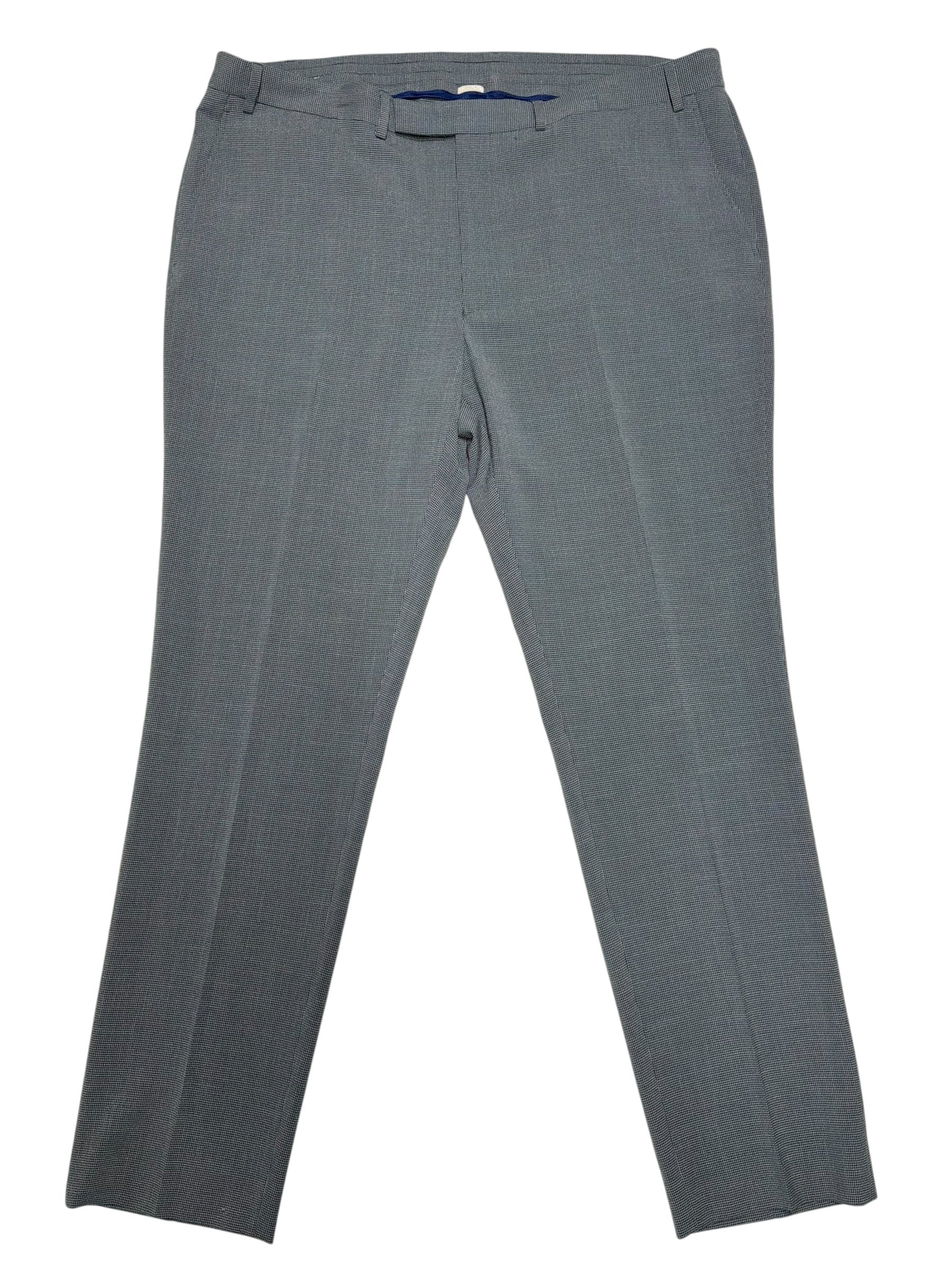Kenneth Cole Mens Modern fit Dress Pants 42 / 32 Seersucker Blue Check