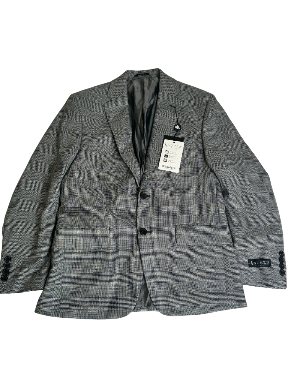 Lauren Ralph Lauren Mens Regular Fit Sport Coat Blazer 36S Black White Plaid
