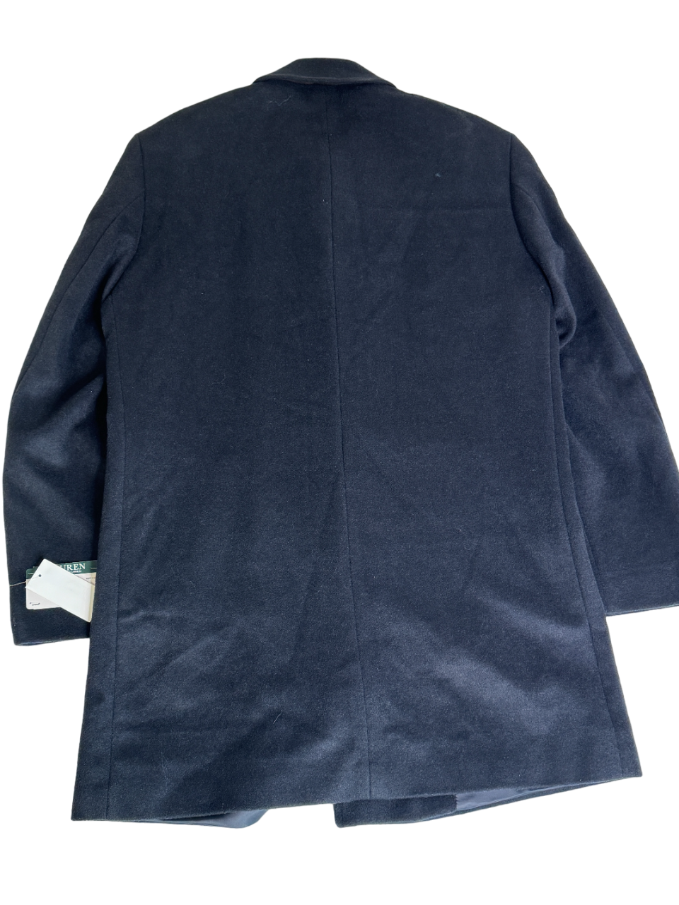Lauren Ralph Lauren Jake Solid Wool-Blend Overcoat Coat 42L Navy Blue