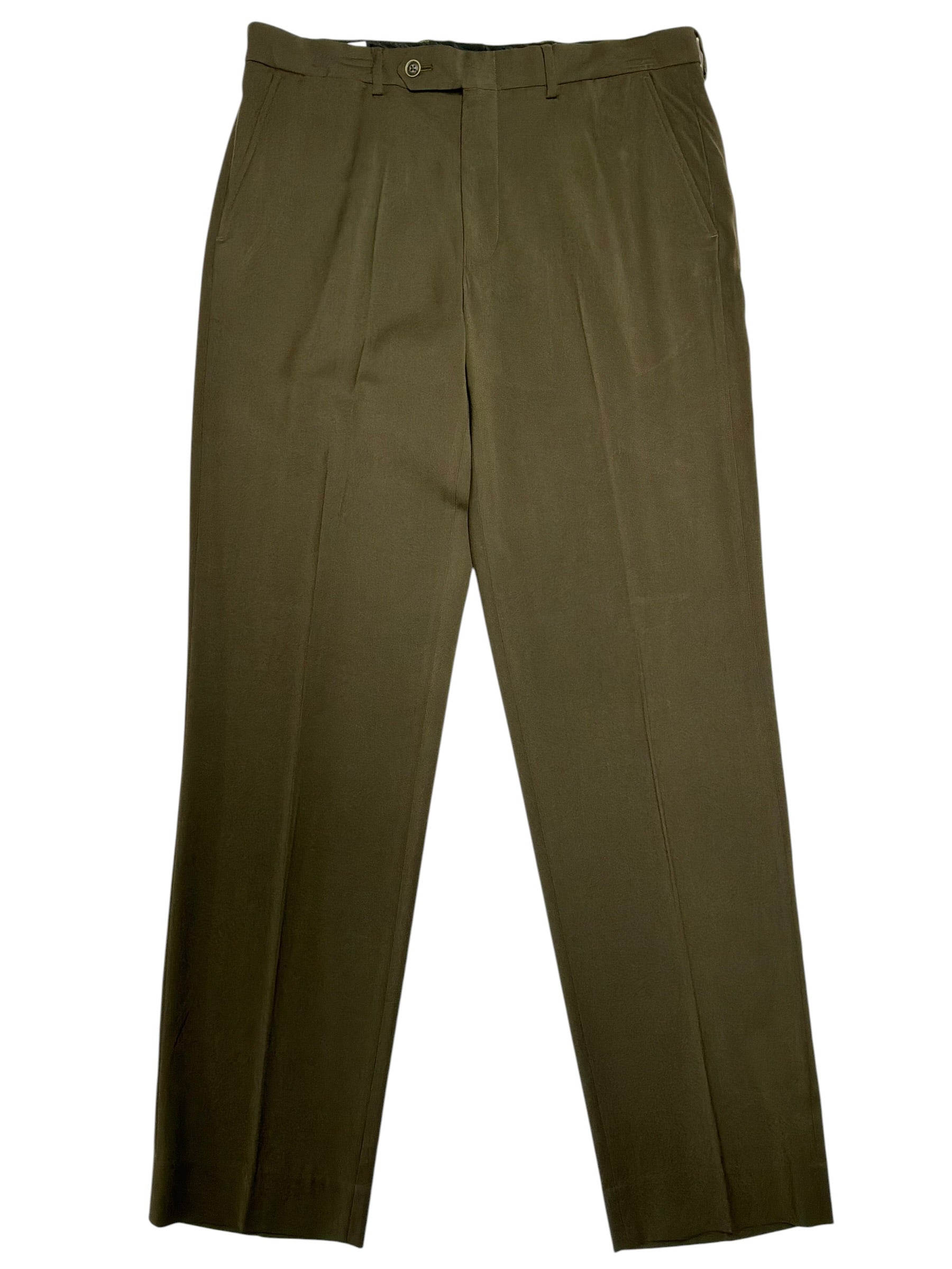Nautica Mens Modern fit Dress Pants 34 / 30 Olive Green Solid