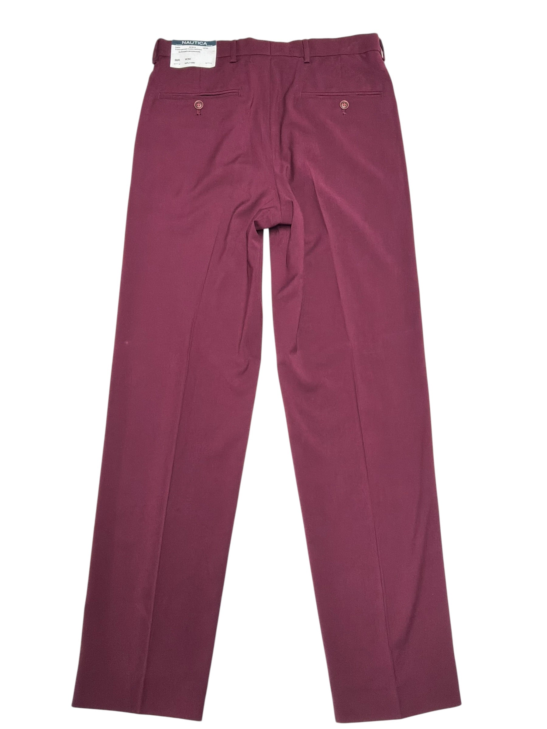 Nautica Mens Modern fit Dress Pants 30 / 32 Red Solid