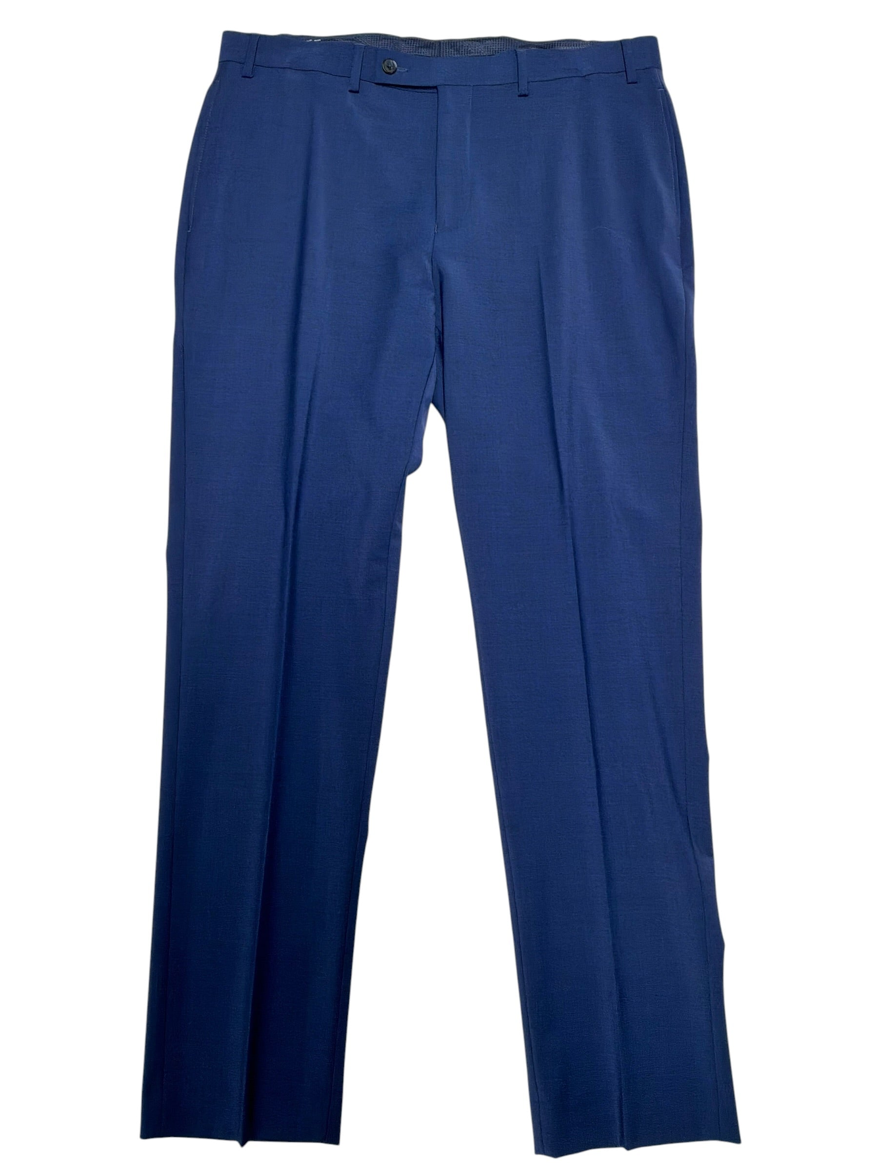 Calvin Klein Mens Slim fit Dress Pants 35 / 30 Blue Wool Solid