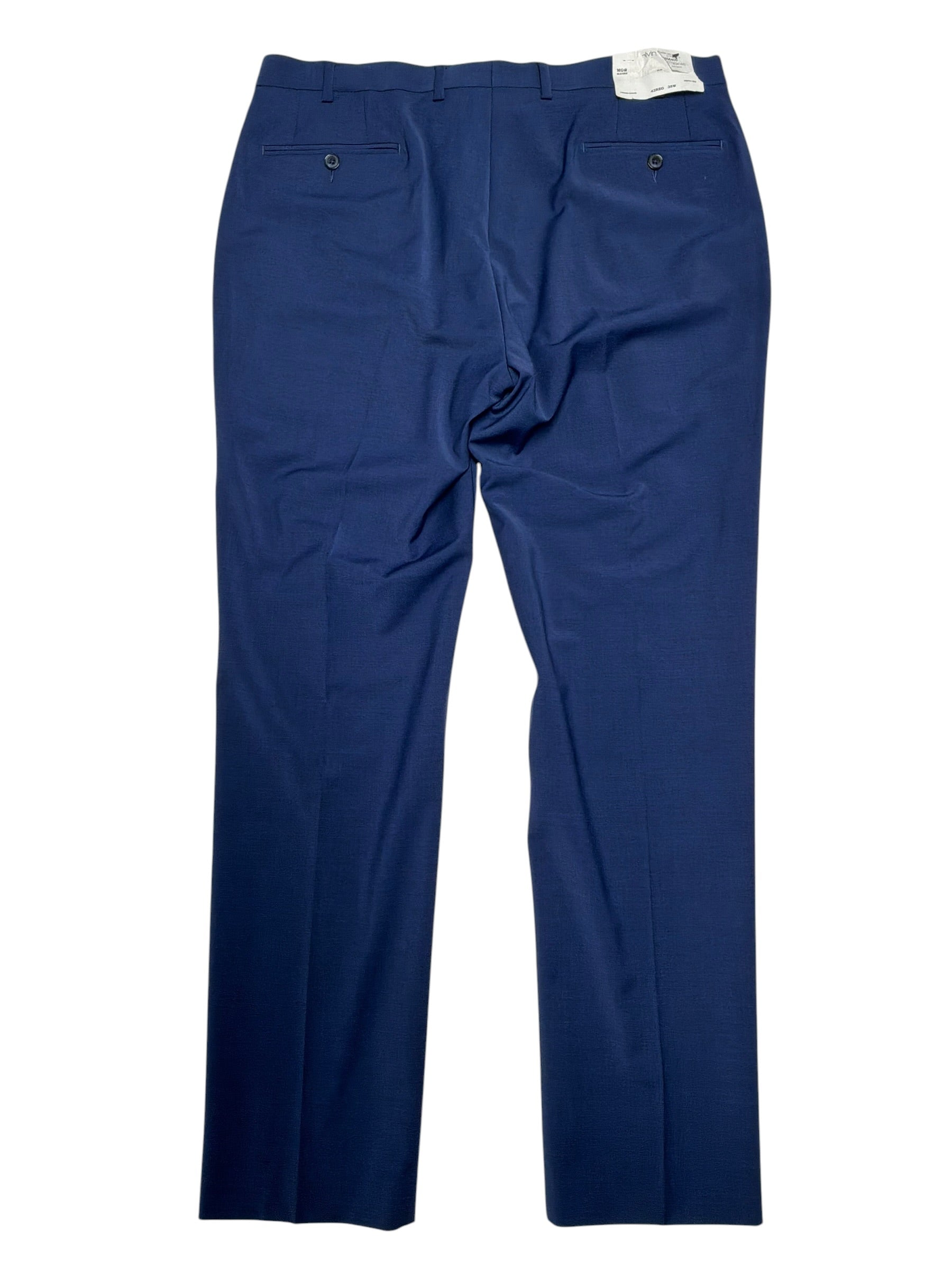 Calvin Klein Mens Slim fit Dress Pants 35 / 30 Blue Wool Solid