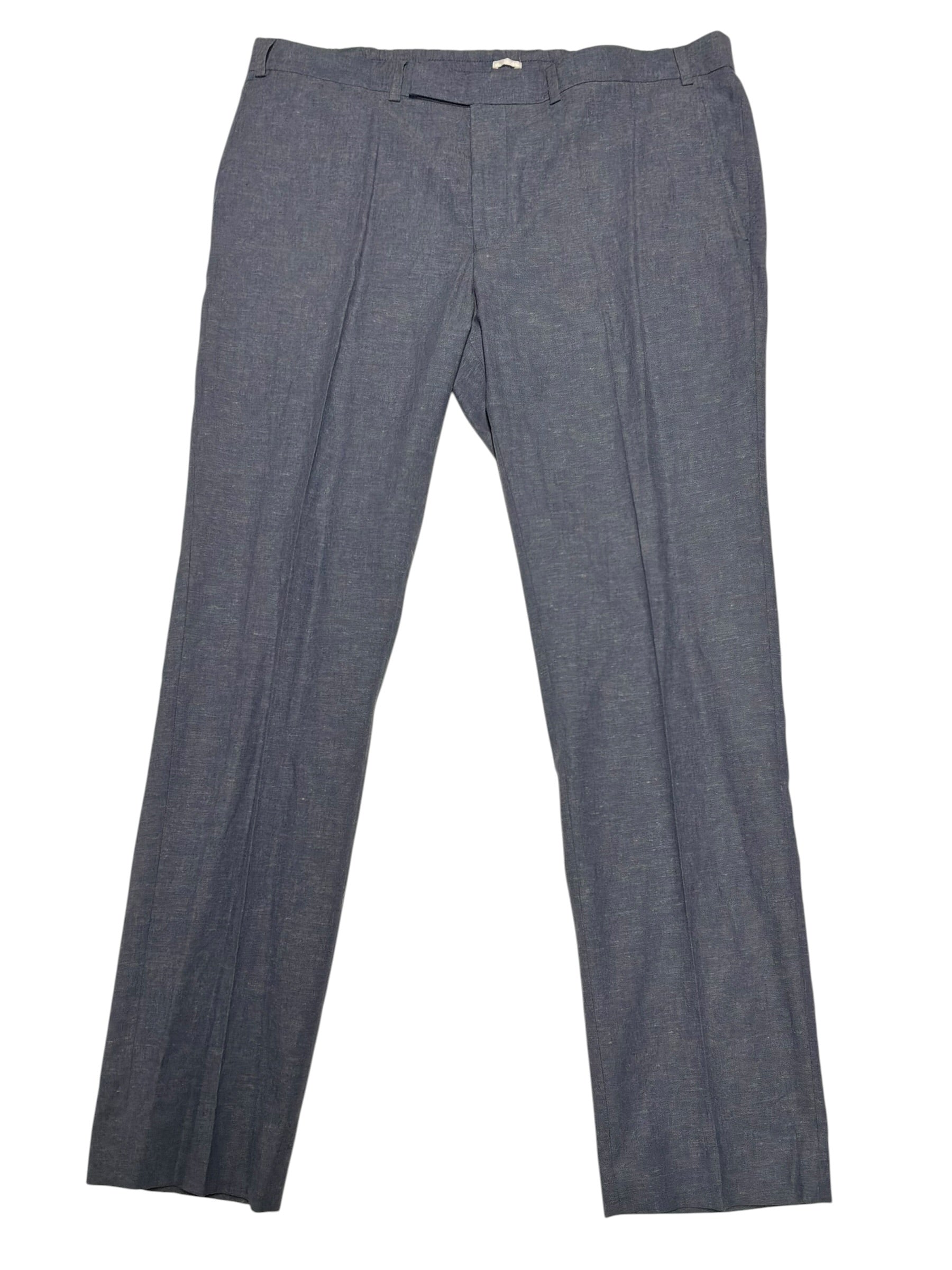 Kenneth Cole Mens Slim fit Dress Pants 40 / 32 Blue Linen Blend