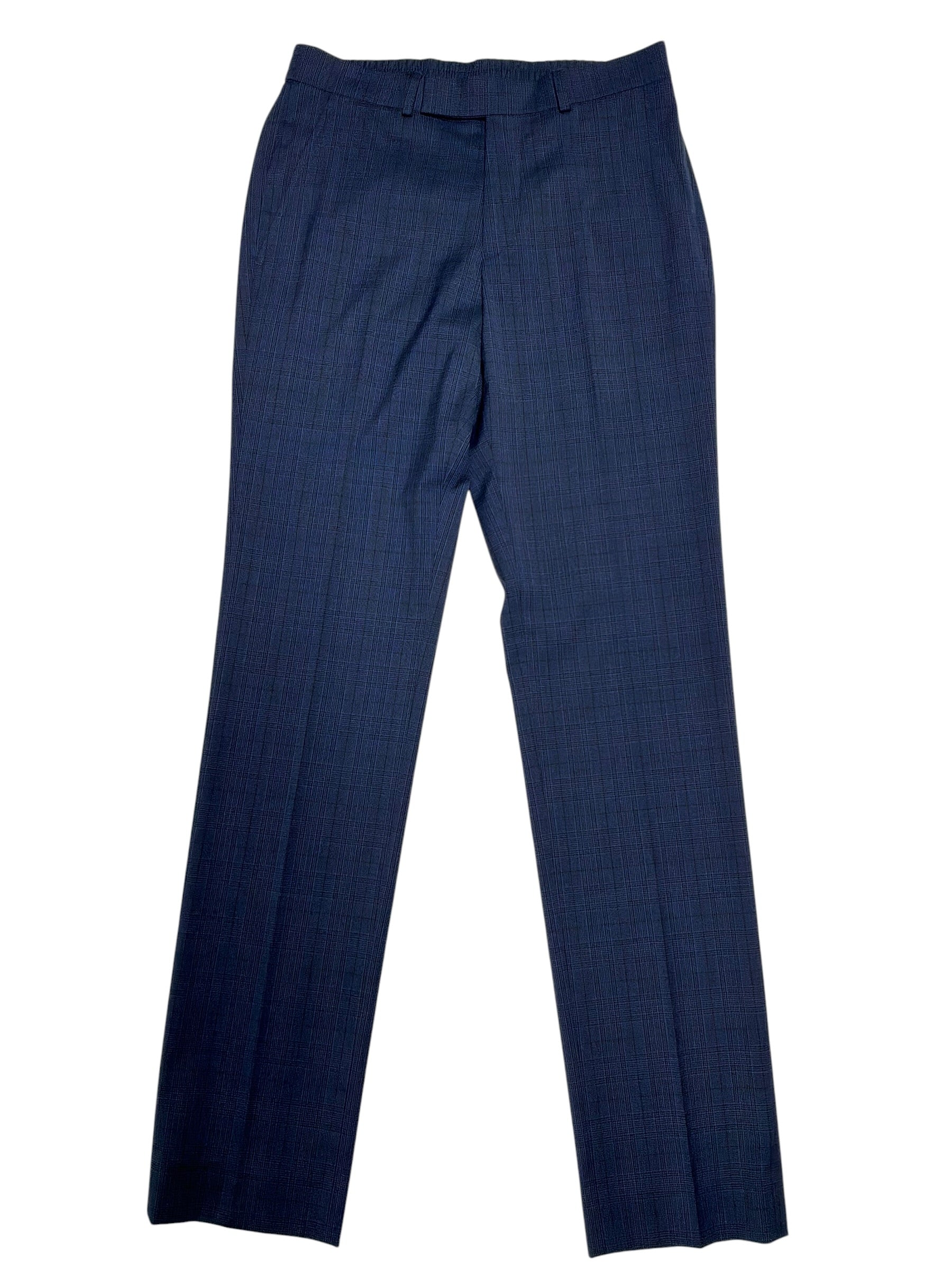 Kenneth Cole Mens Slim fit Dress Pants 29 / 32 Blue Plaid
