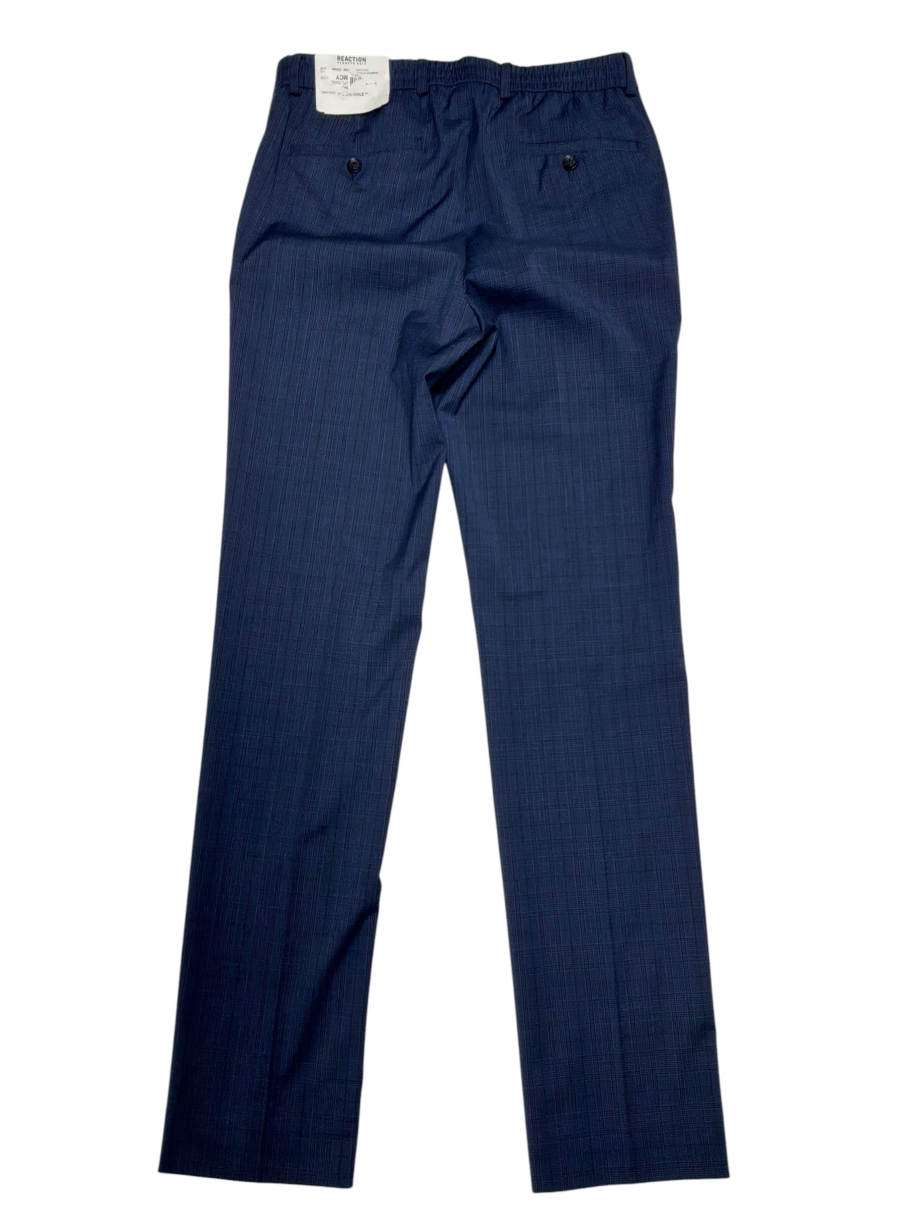Kenneth Cole Mens Slim fit Dress Pants 29 / 32 Blue Plaid