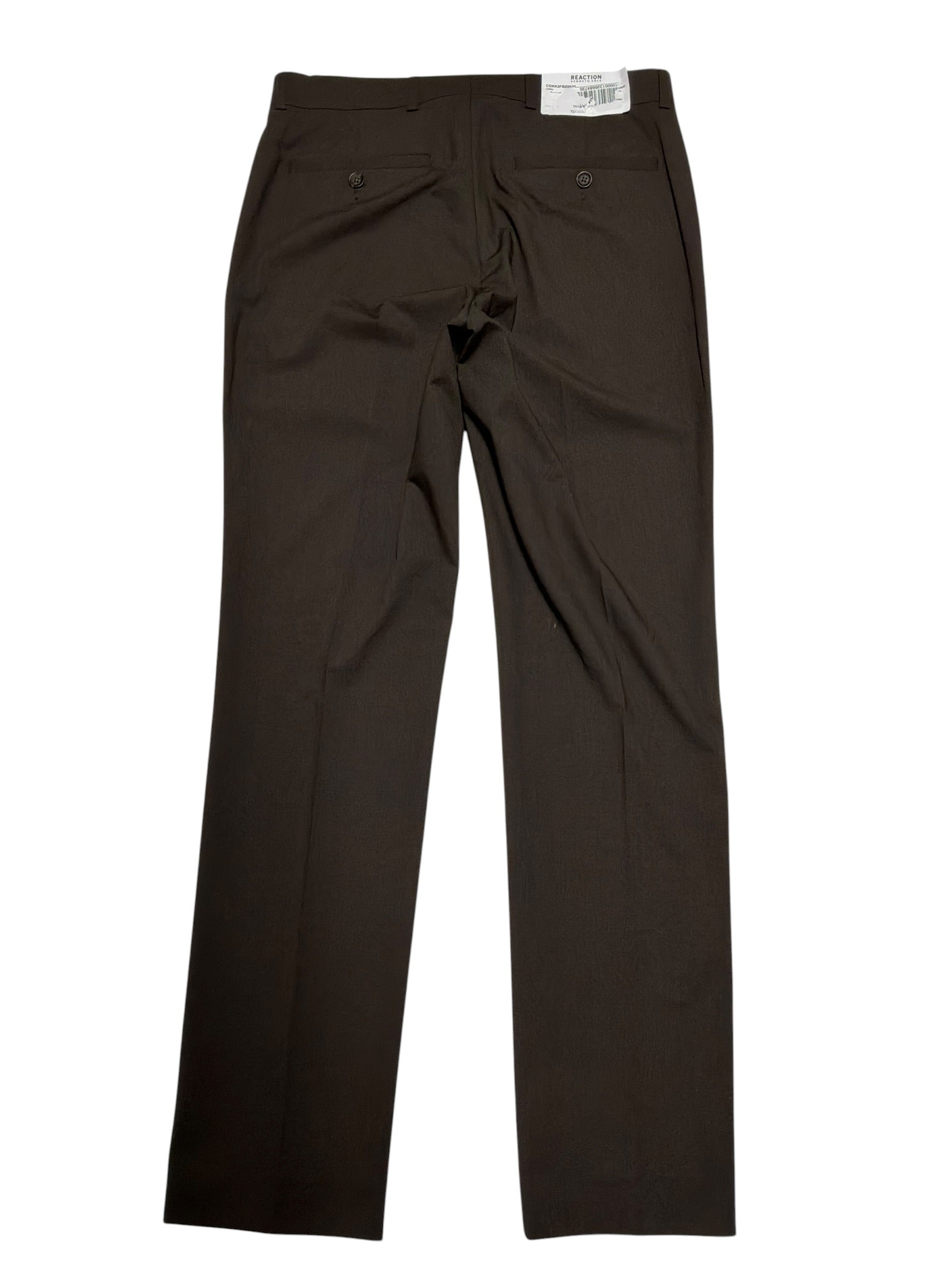 Kenneth Cole Mens Slim fit Dress Pants 31 / 32 Brown Solid