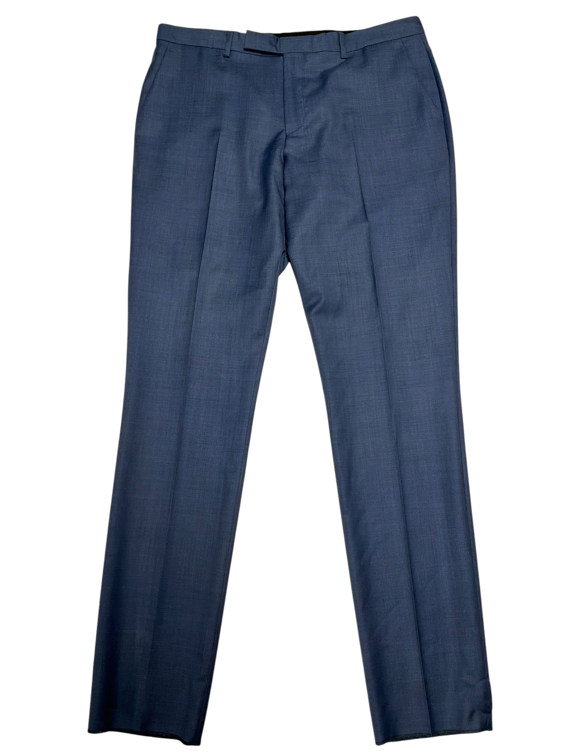 Paul Smith Mens Extra Slim fit Dress Pants Size 36 Wool Blue Solid