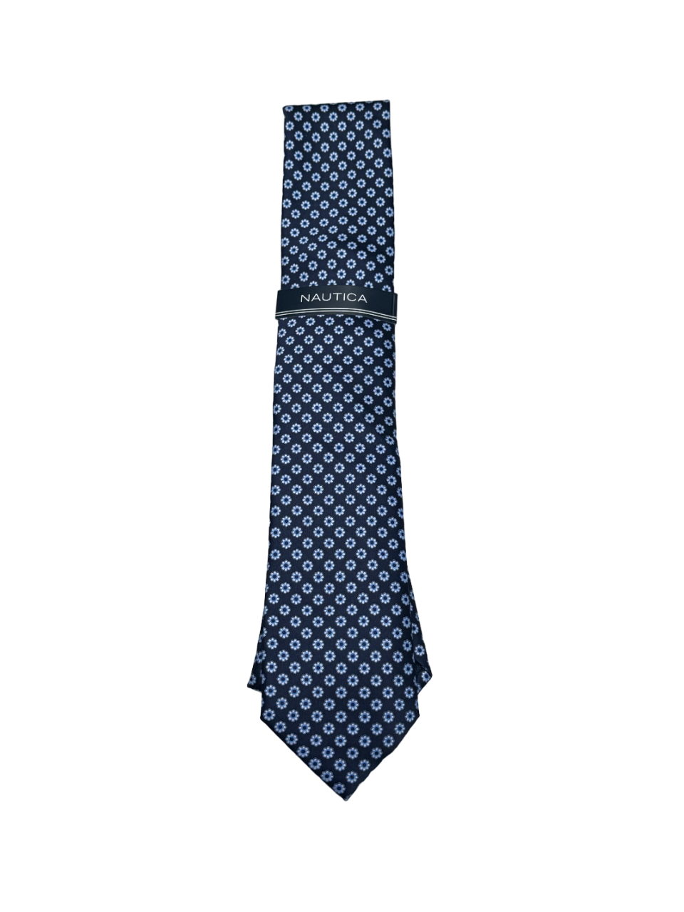 Nautica Mens Floral Navy Blue Necktie Tie
