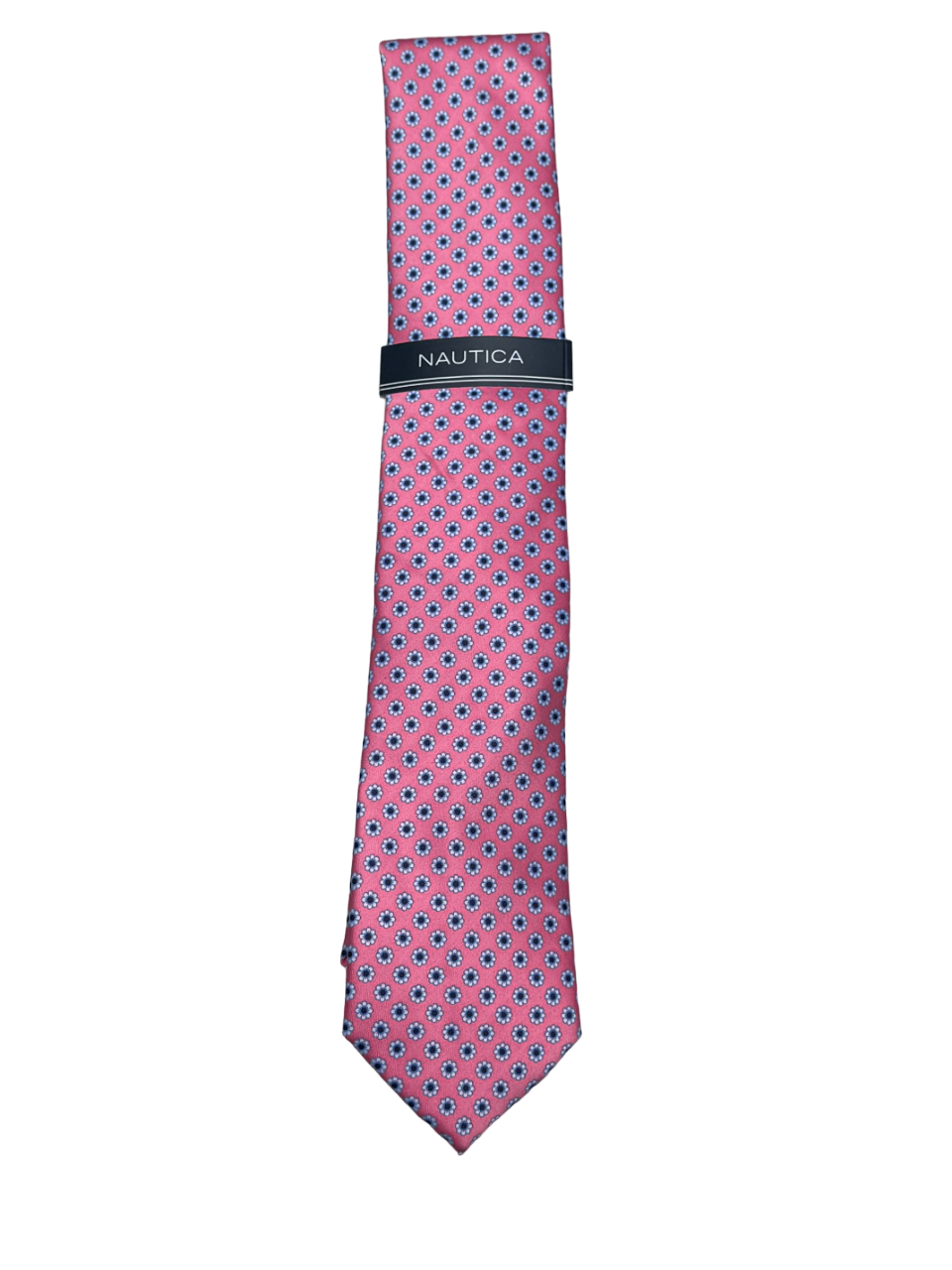 Nautica Mens Pink Floral Necktie Tie