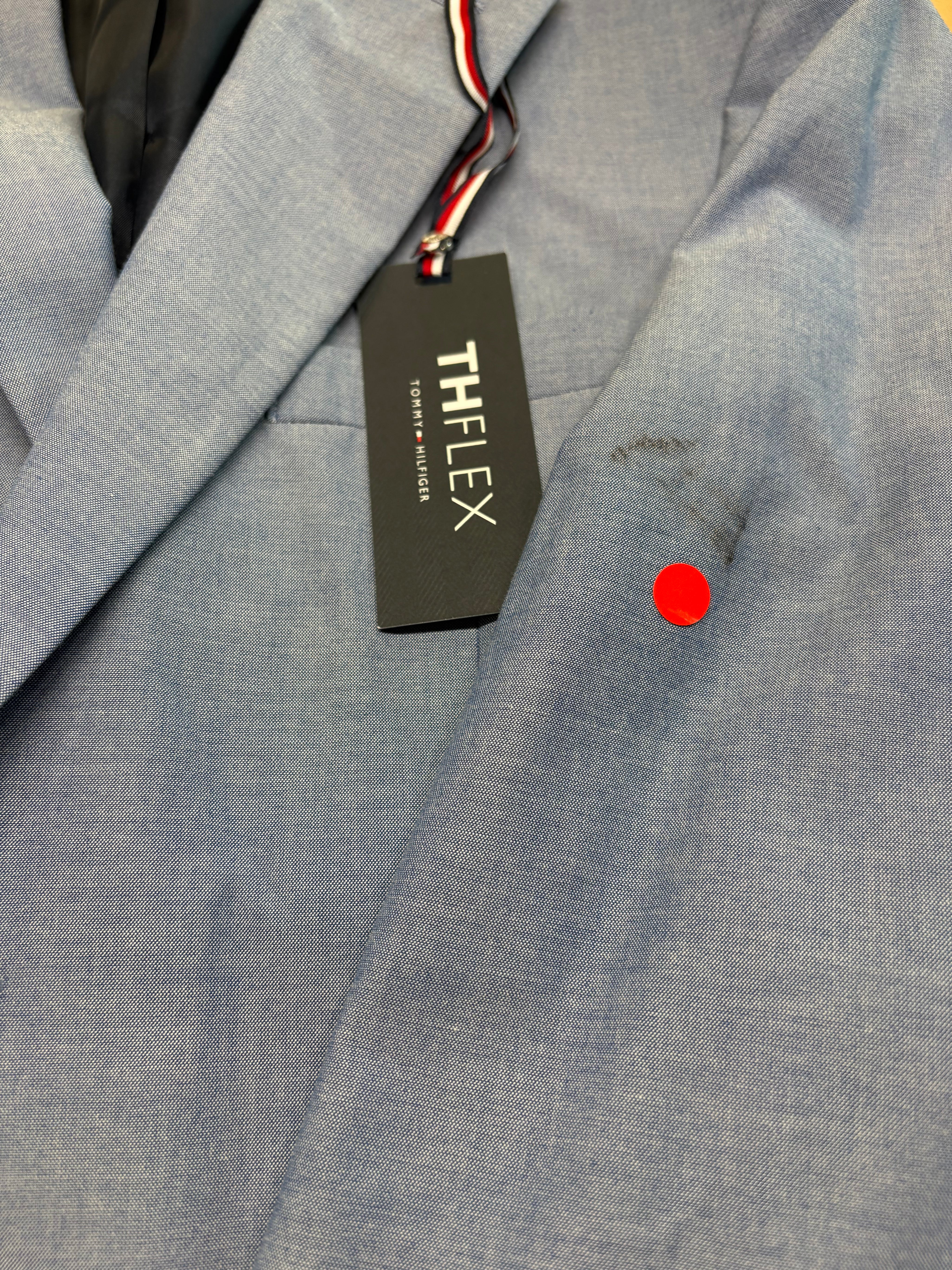 Tommy Hilfiger Mens Modern fit Cotton Suit Jacket Blazer 38 S Blue Solid