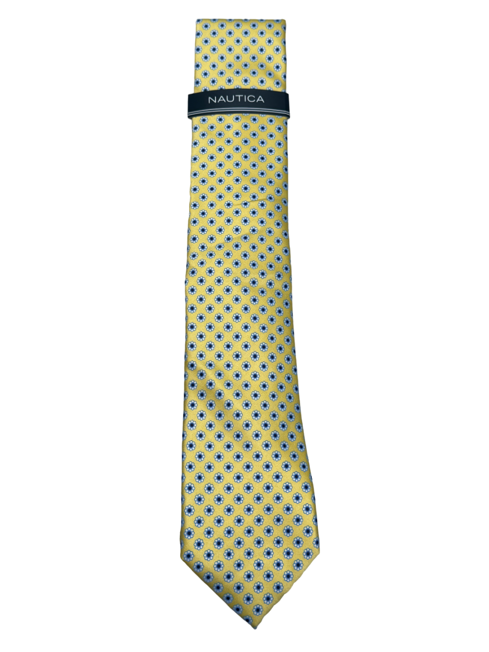 Nautica Mens Floral Yellow Blue Necktie Tie