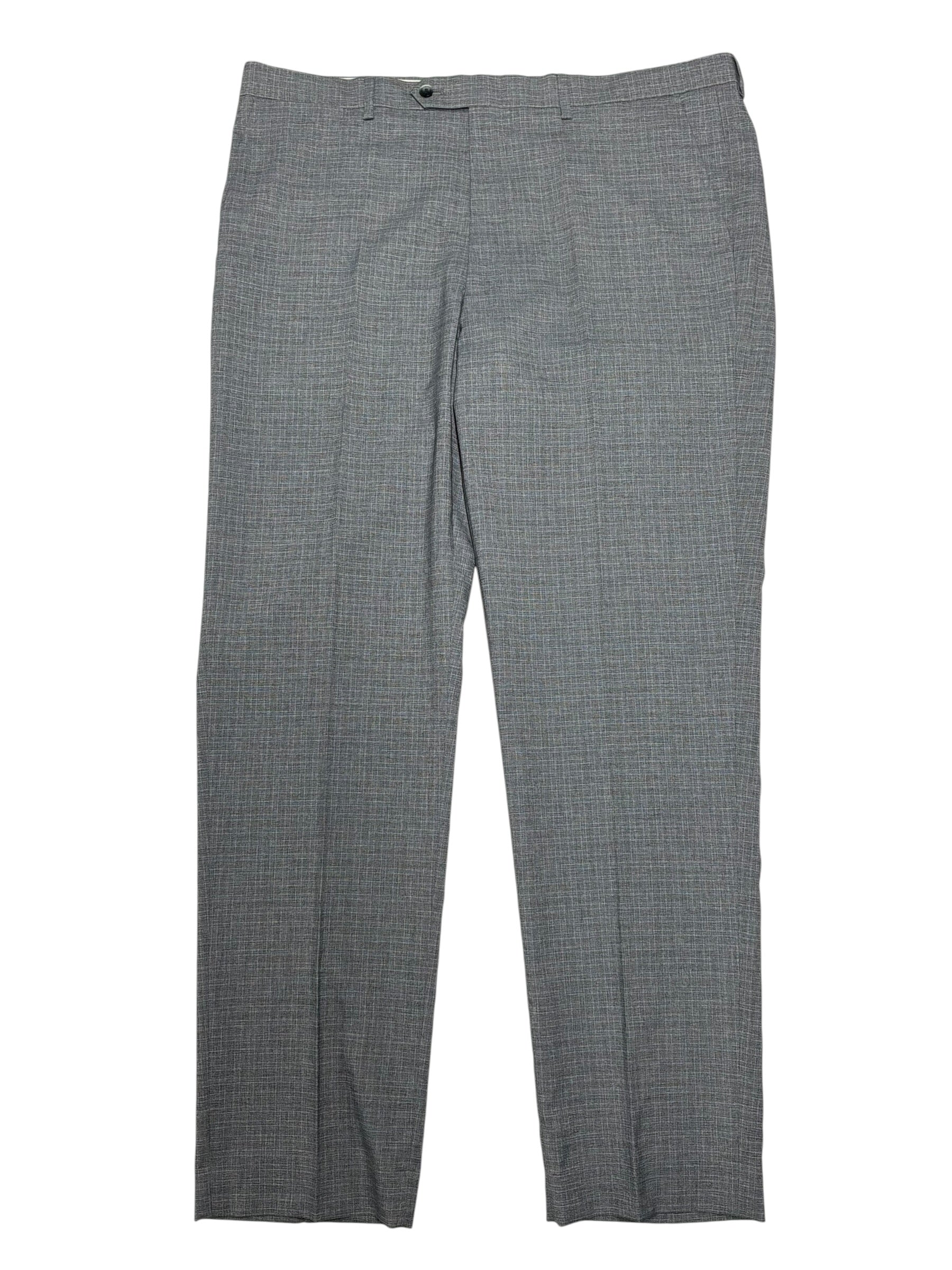 Nautica Mens Modern fit Dress Pants 41 / 34 Light Grey Blue Plaid