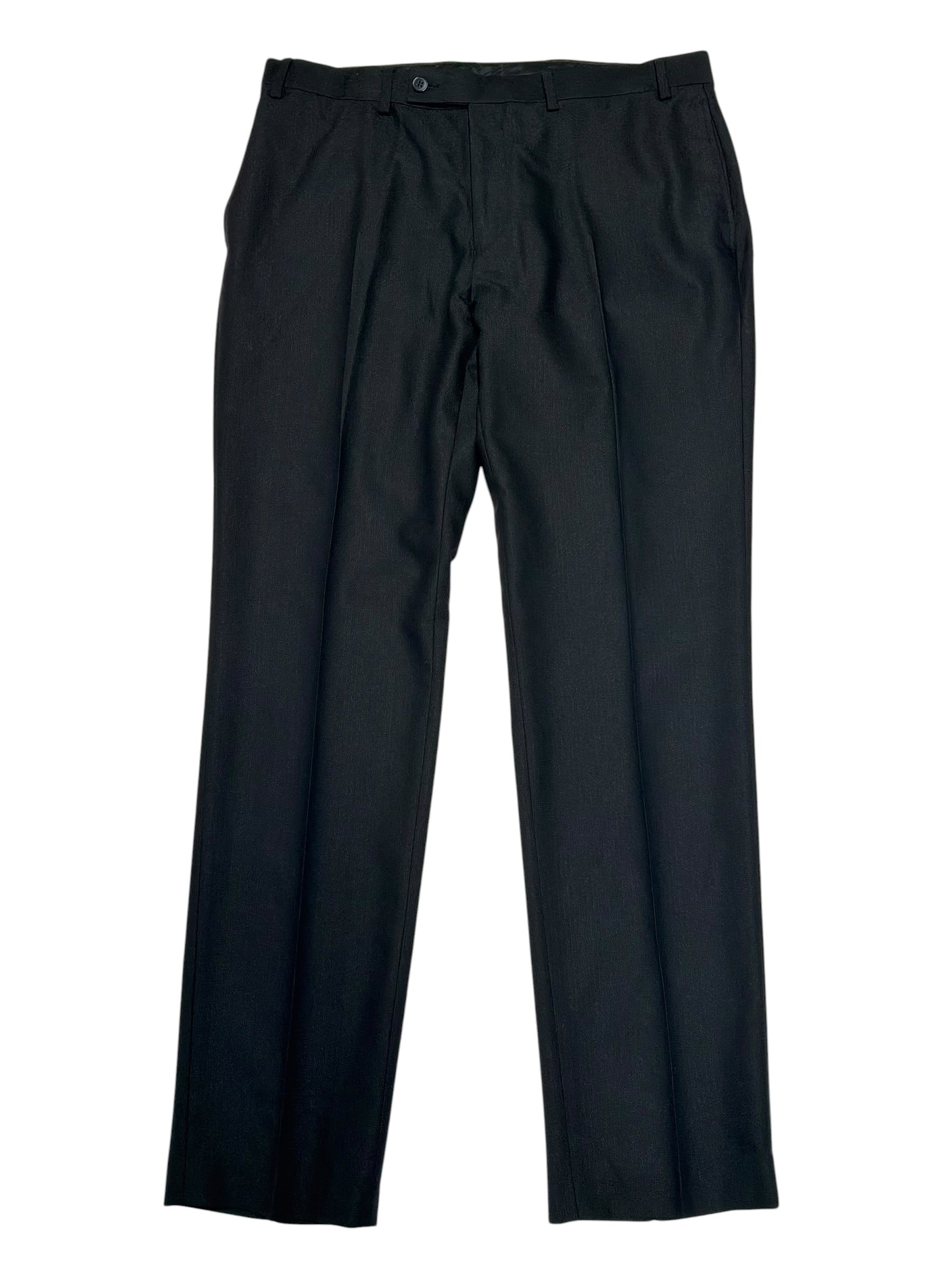Van Heusen Mens Slim fit Dress Pants 35 / 32 Black Solid