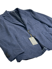 Canali Mens Modern Fit Unconstructed Sport Coat Blazer EU 56R US 46R Navy Blue