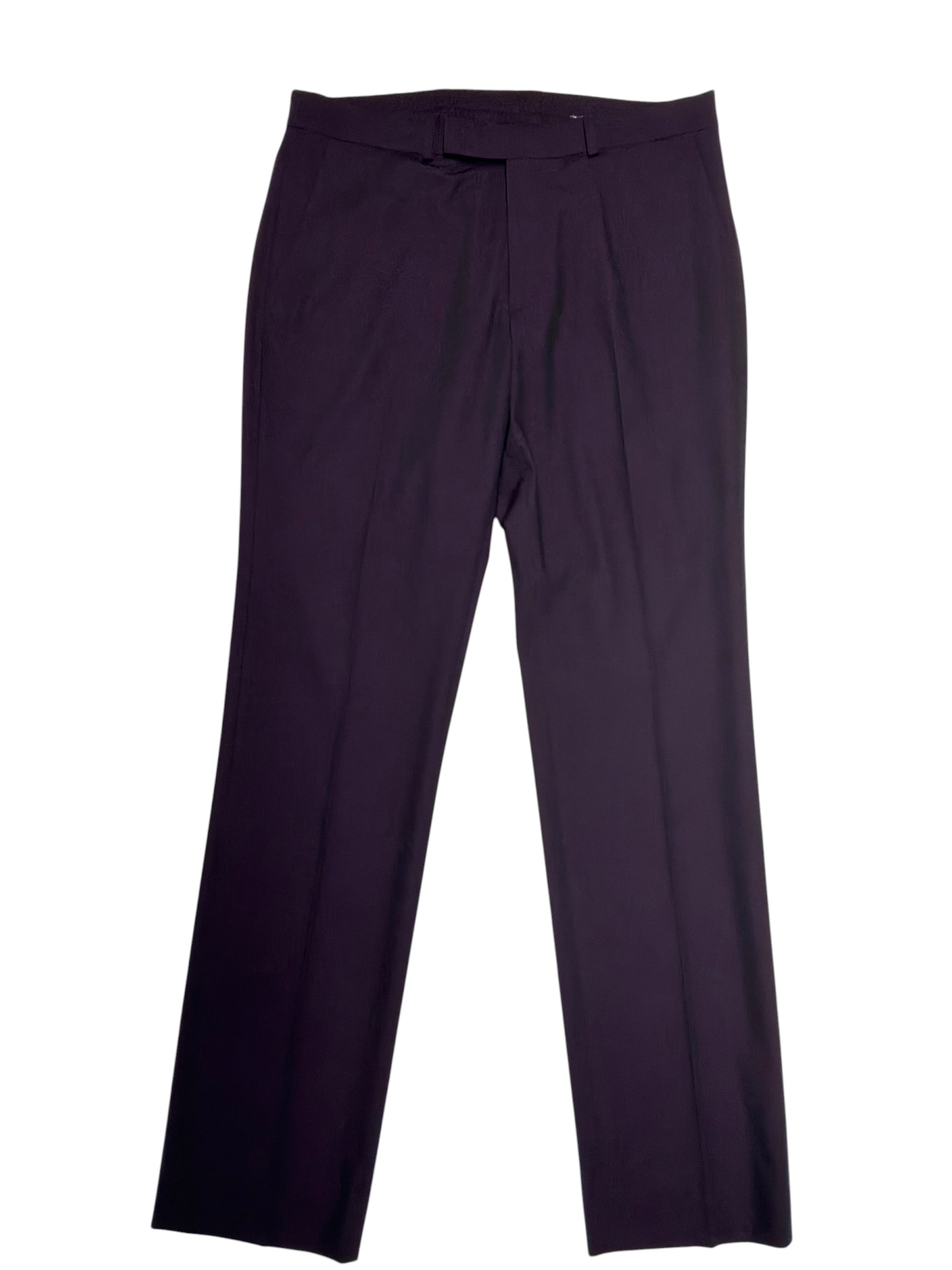 Kenneth Cole Mens Slim fit Dress Pants 33 / 32 Purple Solid