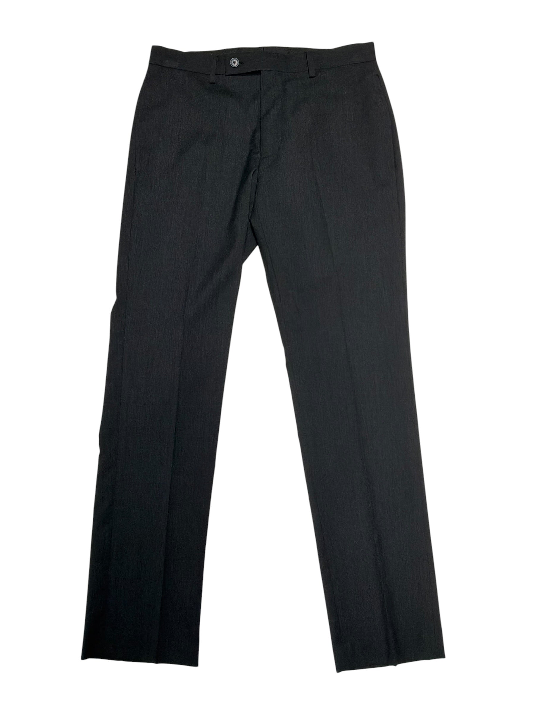 Van Heusen Mens Slim fit Dress Pants 33 / 33 Charcoal Grey Solid