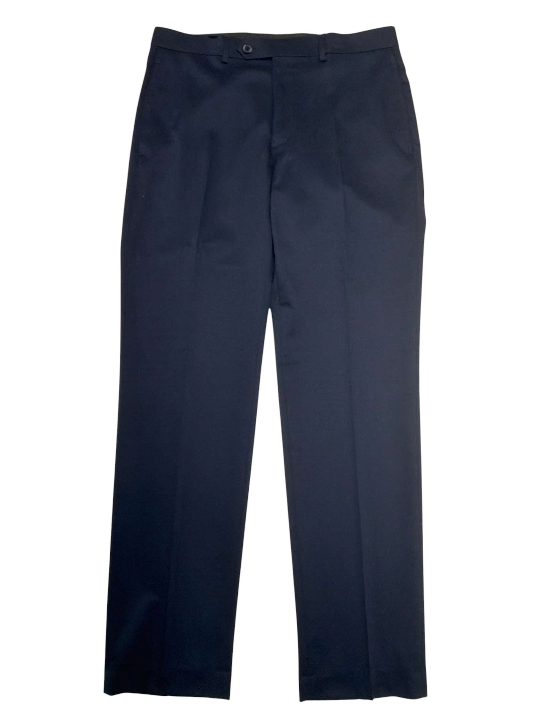 Van Heusen Mens Slim fit Dress Pants 35 / 33 Navy Blue Solid