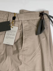 Canali Mens Drawstring Regular Fit Khaki Chino Pants 60 IT / 38 US Tan