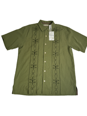 Tommy Bahama Mens Al Fresco Tropics Silk Button Up Camp Shirt Small Green